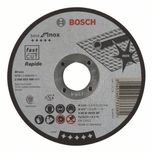 BOSCH A60WBF Inox Best tarcza korundowa 115x0.8mm, sztuk 1 2608603486