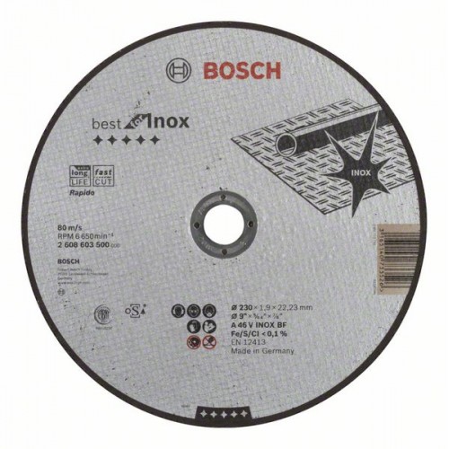 Bosch Tarcza tnąca prosta Best for Inox – Rapido 230x1,9 mm 2608603500