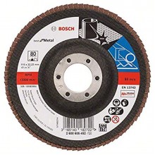 BOSCH Listkowa tarcza szlifierska X571, Best for Metal D115 mm, K80, wygięta 2608605452