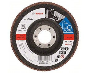 BOSCH Listkowa tarcza szlifierska X571, Best for Metal D115 mm, K80, wygięta 2608605452