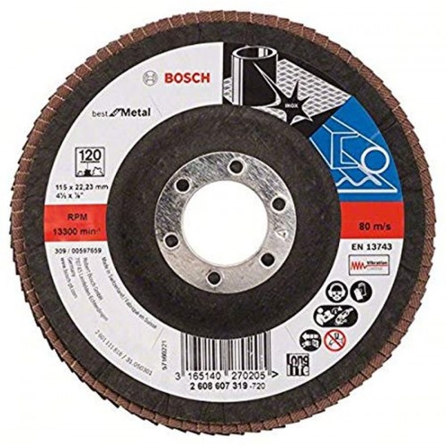 BOSCH Listkowa tarcza szlifierska X571, Best for Metal D 115 mm, K 120, wygięta 2608607319