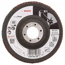 BOSCH Listkowa tarcza szlifierska X581, Best for Inox 115 mm, 22,23 mm, 40 2608608263