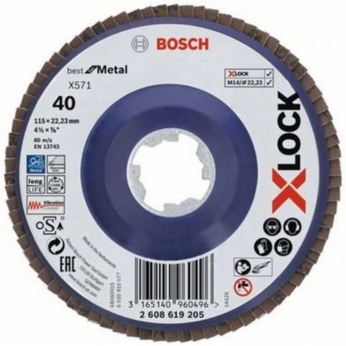 BOSCH X-LOCK Best for Metal Tarcza lamelkowa, X571, 115x22,23mm, 40, 2608619205