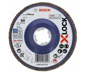 BOSCH X-LOCK Tarcza lamelkowa, 125 mm, 80 2608619211