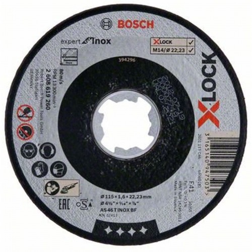 BOSCH X-LOCK Standard for Inox Tarcza tnąca prosta, 115×1×22,23 mm 2608619261