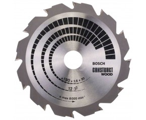 BOSCH Construct Wood Tarcza pilarska 190 x 30 x 2,6 mm, 12 2608640633