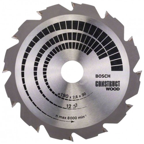 BOSCH Construct Wood Tarcza pilarska 190 x 30 x 2,6 mm, 12 2608640633