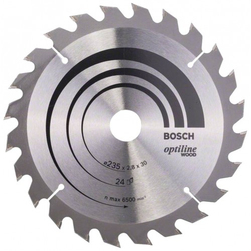 Bosch Tarcza pilarska Optiline Wood 235 x 30/25 x 2,8 mm, 24, 2608640725