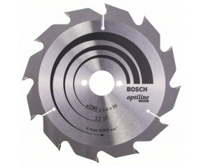 Bosch Tarcza pilarska Optiline Wood 190 x 30 x 2,6 mm, 12, 2608641187