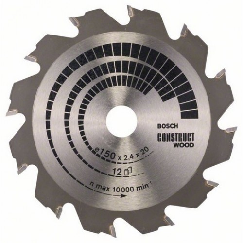 BOSCH Tarcza pilarska Construct Wood 150 x 20/16 x 2,4 mm, 12 2608641199