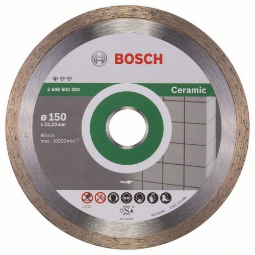 Bosch Diamentowa tarcza tnąca Standard for Ceramic 150 x 22,23 x 1,6 x 7 mm 2608602203