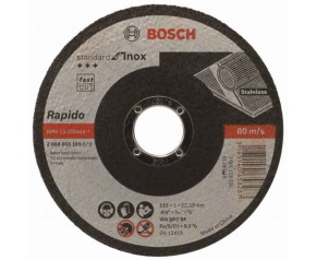 BOSCH Tarcza tnąca prosta Standard for Inox – Rapido 115x1 mm 2608603169