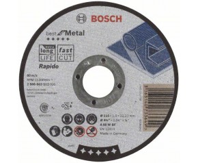 Bosch Tarcza tnąca prosta Best for Metal – Rapido A 60 W BF, 115 mm, 1,0 mm, 2608603512