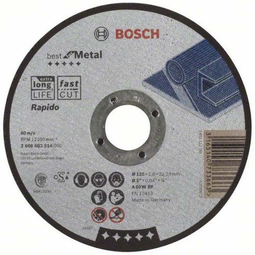 Bosch Tarcza tnąca prosta Best for Metal – Rapido 125x1 mm 2608603514