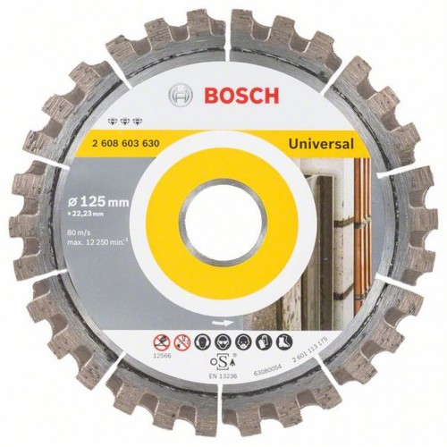 Bosch Diamentowa tarcza tnąca Best for Universal 125 x 22,23 x 2,2 x 12 mm 2608603630 Bosch Diamentowa tarcza tnąca Best for Universal 125 x 22,23 x 2,2 x 12 mm 2608603630