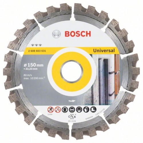 Bosch Diamentowa tarcza tnąca Best for Universal 150 x 22,23 x 2,4 x 12 mm 2608603631