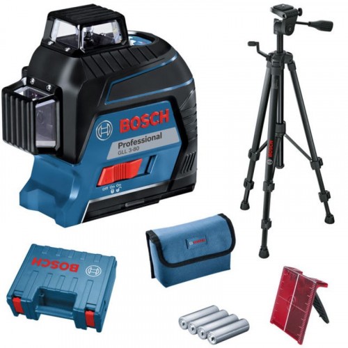 BOSCH GLL 3-80 Professional Laser liniowy 3-płaszczyznowy ze statywem BT150, 06159940KD