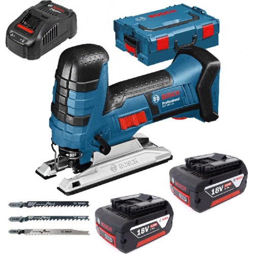 BOSCH GST 18 V-LI S wyrzynarka akumulatorowa, L-BOXX, 2x 5,0 Ah akumulator 06015A5104