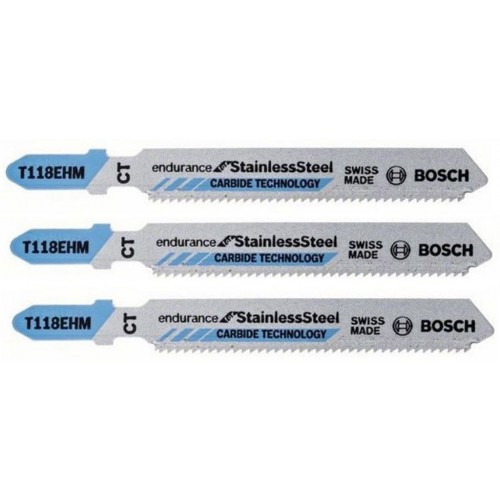 BOSCH Brzeszczot do wyrzynarki T 118 D, Special for Inox, zestaw 3 szt. 2608630665