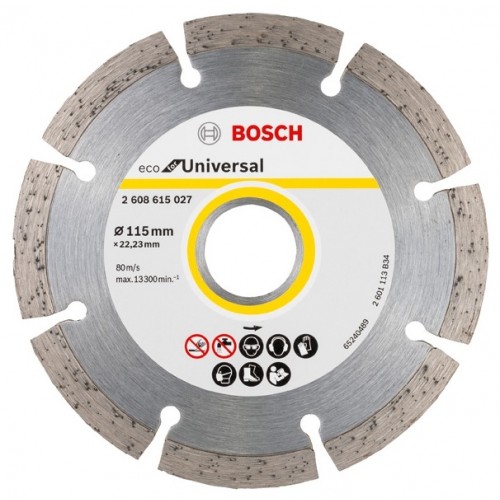 Diamentowa tarcza tnąca uniwersalna BOSCH 115x22,23mm ECO, 2608615027