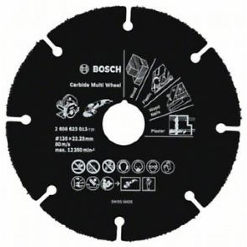 Bosch Tarcza tnąca z węglików spiekanych Multi Wheel 125 mm, 1 mm, 22,23 mm 2608623013