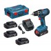 BOSCH GSR 18-2-LI Wiertarko-wkrętarka akumulatorowa + 3 x 1,5 Ah w L-BOXX 0.615.990.FD7