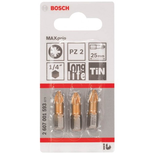 BOSCH Końcówki wkręcające BIT PZ2 MAXG 3PC 2607001593 /3szt./