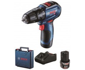 BOSCH GSB 12V-30 Akumulatorowa wiertarko-wkrętarka udarowa, 12V, 2x 2,0Ah 06019G9100