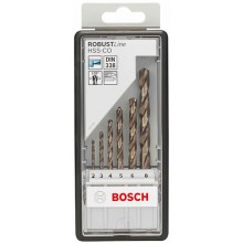 BOSCH 6-częściowy zestaw wierteł do metalu Robust Line HSS-Co 2, 3, 4, 5, 6, 8 mm 2607019