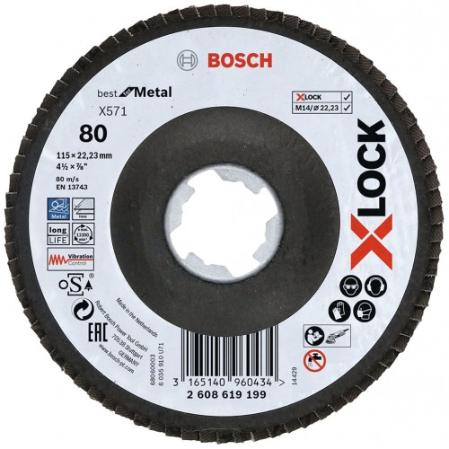 BOSCH X-LOCK X571 Best for Metal Tarcza listkowa, 115x22,23mm, 80 2608619199