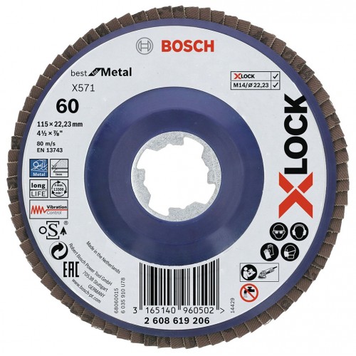 BOSCH X-LOCK Best for Metal Tarcza listkowa prosta X571, 115x22,23mm, G60, 2608619206