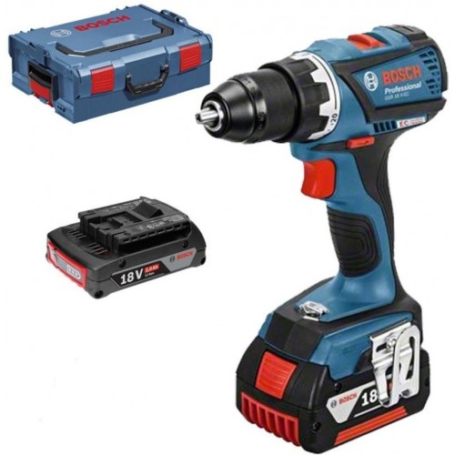 BOSCH GSR 18 V-EC Professional Akumulatorowa wiertarka, L-BOXX, 2× Li-ion 06019E8107