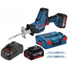 BOSCH GSA 18 V-LI C Akumulatorowa piła szablasta, L-BOXX, 2x 5,0 Ah, 06016A5002