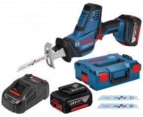 BOSCH GSA 18 V-LI C Akumulatorowa piła szablasta, L-BOXX, 2x 5,0 Ah, 06016A5002