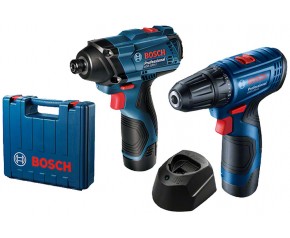 BOSCH Zestaw: GSR 120-LI + GDR 120-LI +2x GBA 12V 2.0Ah + GAL 1210 CV 06019G8023