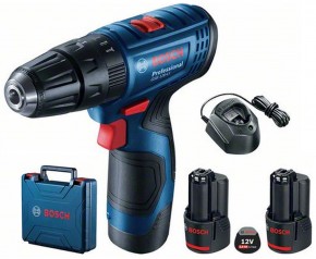 BOSCH GSB 120-LI PROFESSAkumulatorowa wiertarko-wkrętarka udarowa 2x 12V 2.0Ah, 06019G8100