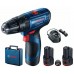 BOSCH GSB 120-LI PROFESSAkumulatorowa wiertarko-wkrętarka udarowa 2x 12V 2.0Ah, 06019G8100