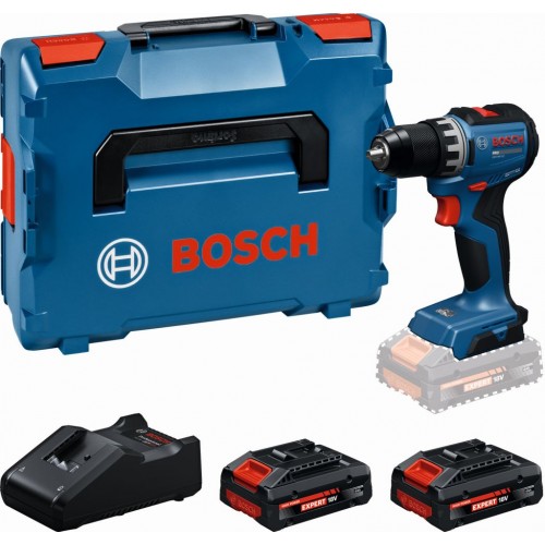 BOSCH GSR18V-52 PROFESSIONAL Wiertarko-wkrętarka aku, 2× EXBA18V-40, L-BOXX 06019S002C