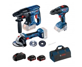 BOSCH Zestaw Combo: GBH 180-LI + GSR 18V-50 + GWS 180-LI 0615990M32
