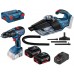 BOSCH Zestaw profesjonalny: GSB 18V-50 +2× GBA 18V 5.0Ah + GAS 18V-1 0615990M44