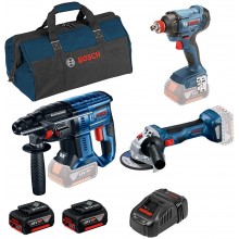 BOSCH Zestaw Combo GBH 180-LI+GWS 180-LI+GDX 180+2xGBA 18V 5,0Ah+GAL 1880 CV 0615990M5G