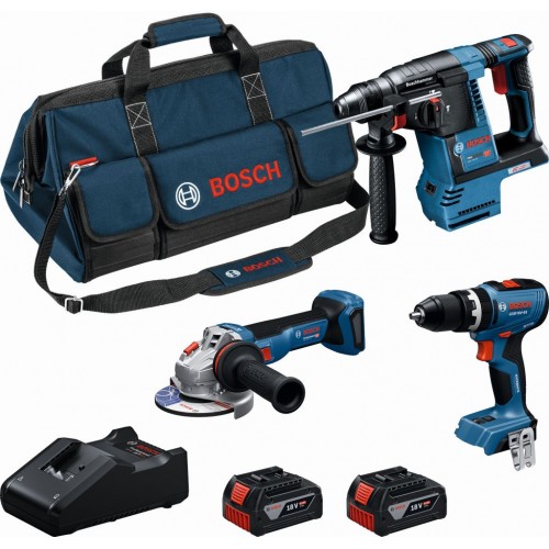 BOSCH Zestaw narzędzi18V PROFESSIONAL GSB+GBH+GWS+2× 5.0+GAL18V-40 0615A002M4