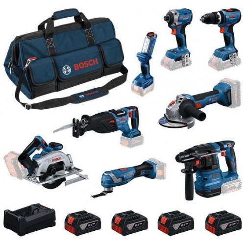 BOSCH Zestaw narzędzi PROFESSIONAL 18V GSB+GDR+GBH+GWS+GKS+GSA+GOP+GLI+4×5,0 Ah 0615V00061 BOSCH Zestaw narzędzi PROFESSIONAL 18V GSB+GDR+GBH+GWS+GKS+GSA+GOP+GLI+4×5,0 Ah 0615V00061