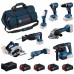 BOSCH Zestaw narzędzi PROFESSIONAL 18V GSB+GDR+GBH+GWS+GKS+GSA+GOP+GLI+4×5,0 Ah 0615V00061