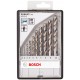 BOSCH 10-elem. zestaw wierteł do metalu Robust Line HSS-G, 135°, 1–10 mm 2607010535