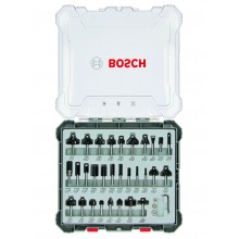 BOSCH Mieszany zestaw frezów, trzpień 6 mm, 30 szt. 2607017474