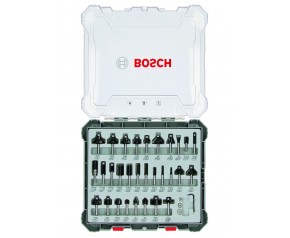 BOSCH Mieszany zestaw frezów, trzpień 6 mm, 30 szt. 2607017474