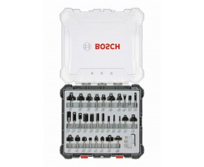 BOSCH Mieszany zestaw frezów, trzpień 8 mm, 30 szt. 2607017475