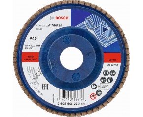 BOSCH Listkowa tarcza szlifierska X431, Standard for Metal, 115 mm, 22,23 mm,40 2608601270