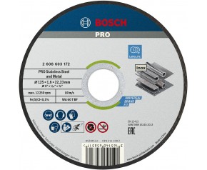 BOSCH Korundowa tarcza tnąca PRO Stainless Steel and Metal, 125 × 1,6 × 22,23mm 2608603172